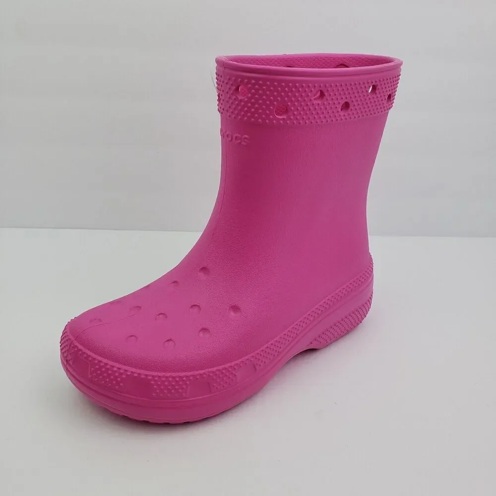 Crocs Classic Boot Girls Sz 3Y Pink Pull On Comfort Boots Shoes 208544-6UB